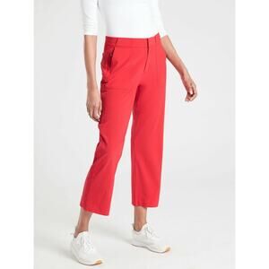 Athleta Tribeca Utility Crop Pants Red Stretch Size 6